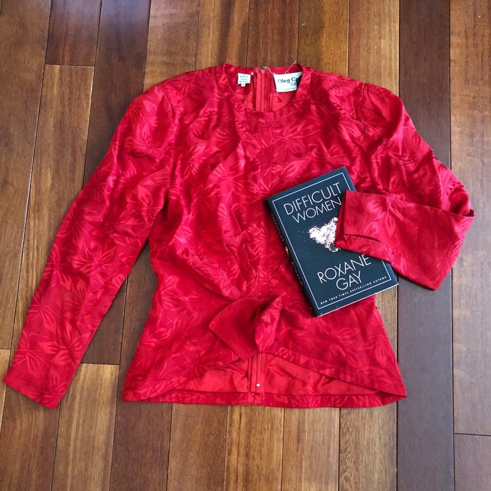 Vintage silk top with bow